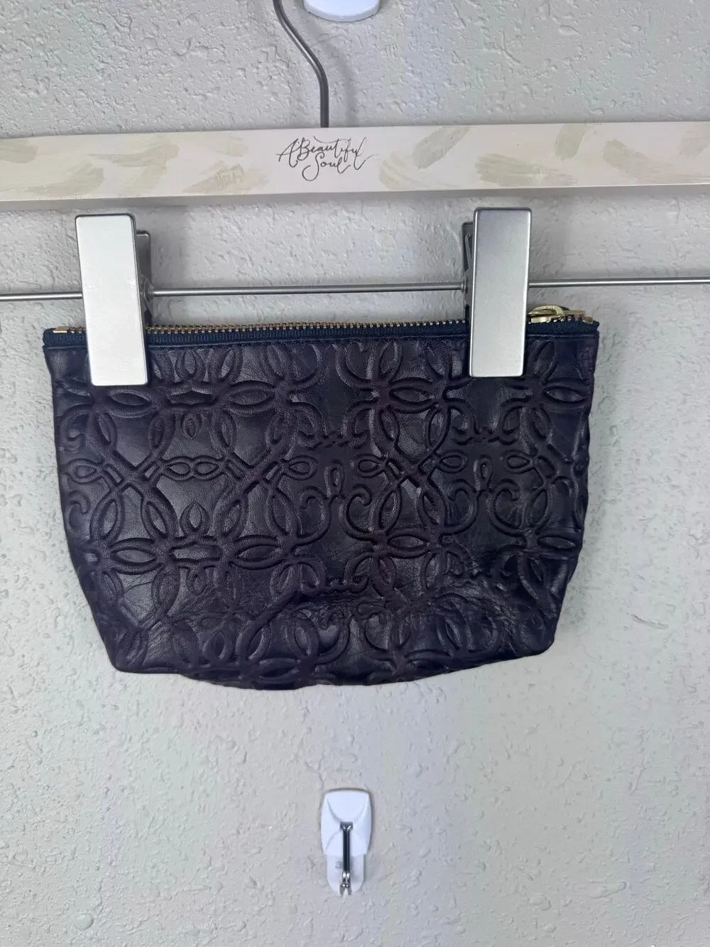 Alex and Ani Leather Zipper Pouch